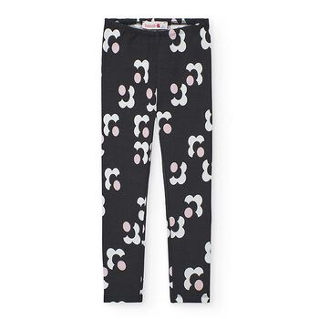Girls Black Floral Leggings