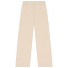 Girls Beige Logo Trousers, 2, hi-res