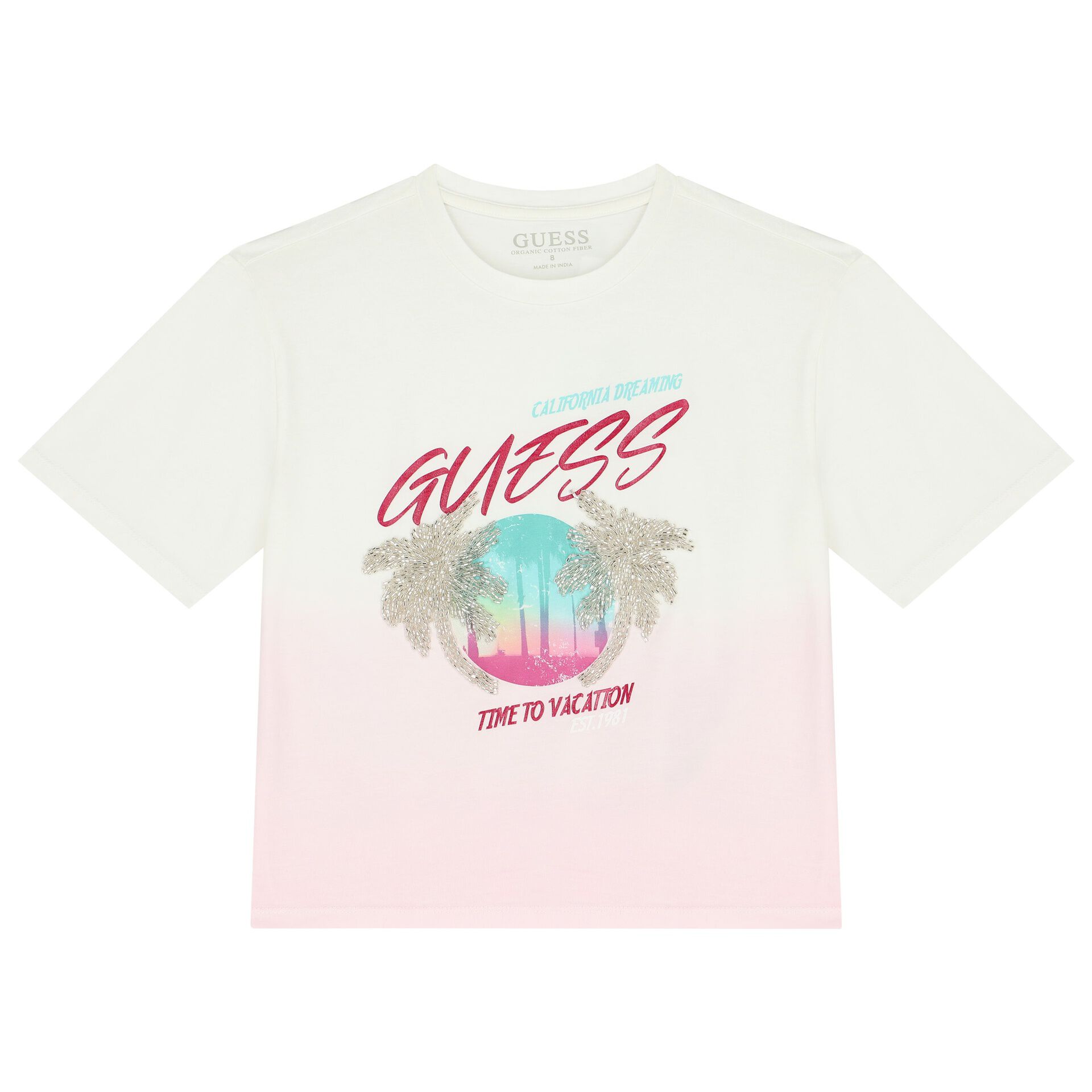 Pink and white guess shirt cheap