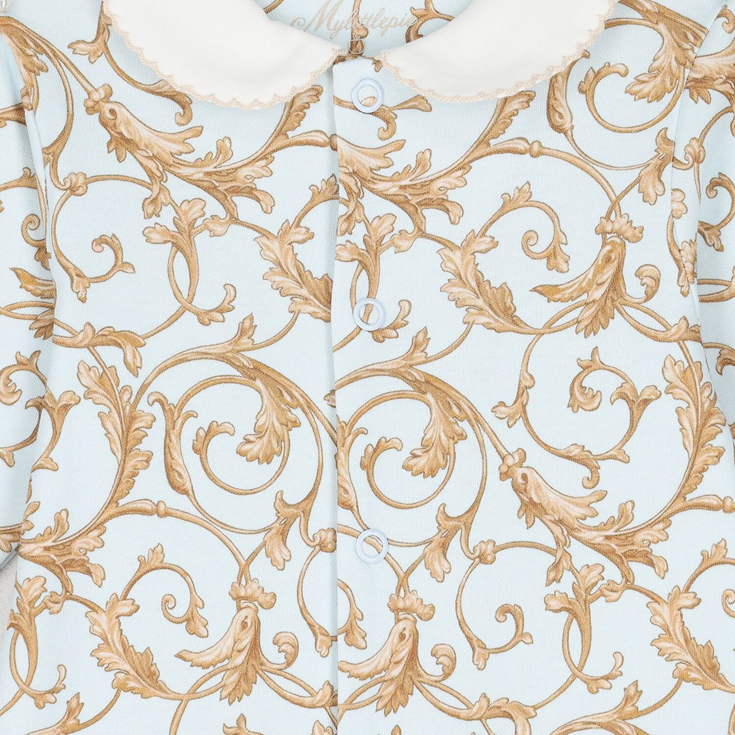 Baby Boys Blue & Gold Babygrow, 1, hi-res