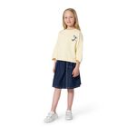 Girls Navy Blue Denim Logo Skirt, 1, hi-res