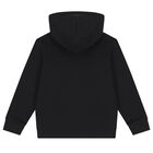 Boys Black Logo Hooded Top, 1, hi-res