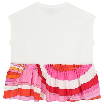 تيشيرت بنات بشعار إيرايد باللون الأبيض