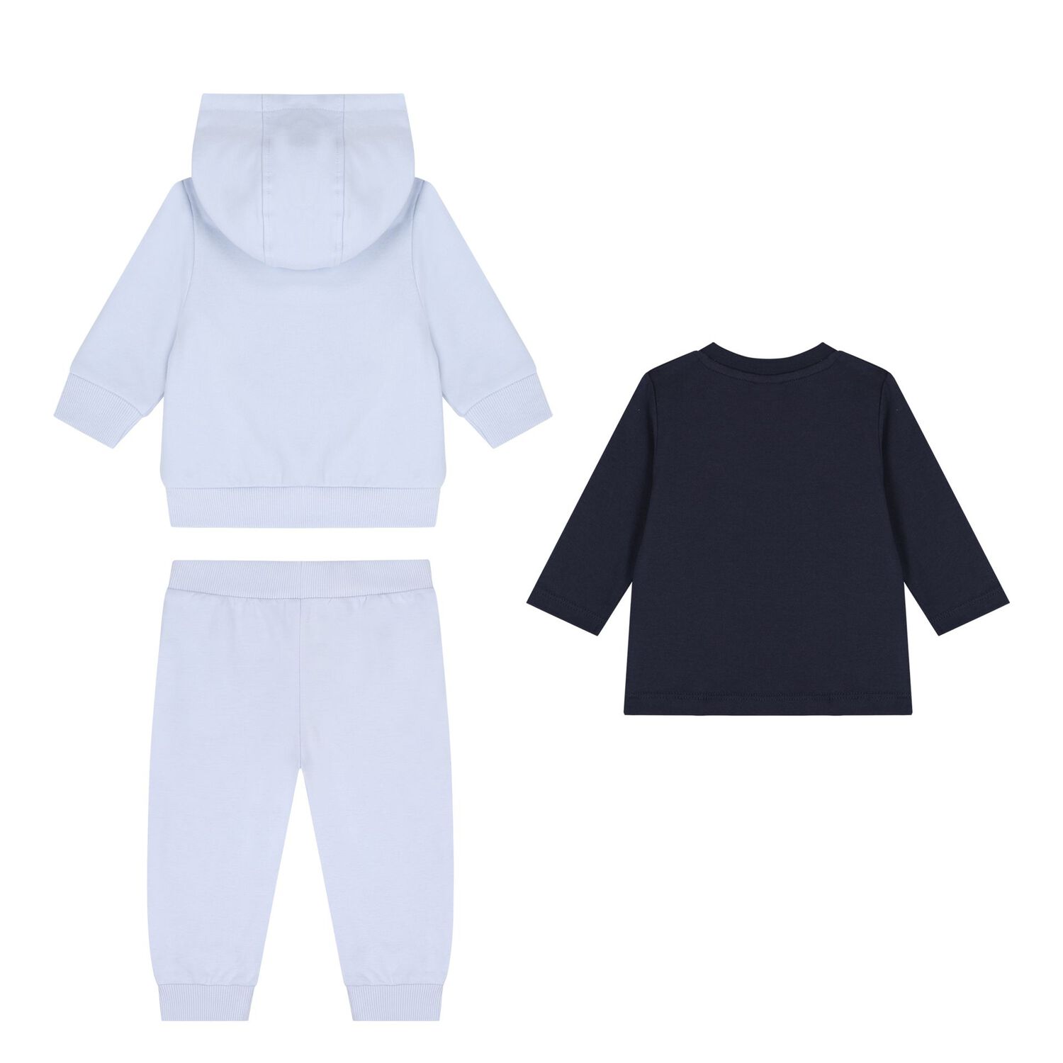 Baby Boys Blue & Navy Blue Logo Tracksuit Gift Set, 1, hi-res
