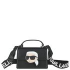 Girls Black Ikonik Karl Handbag, 1, hi-res