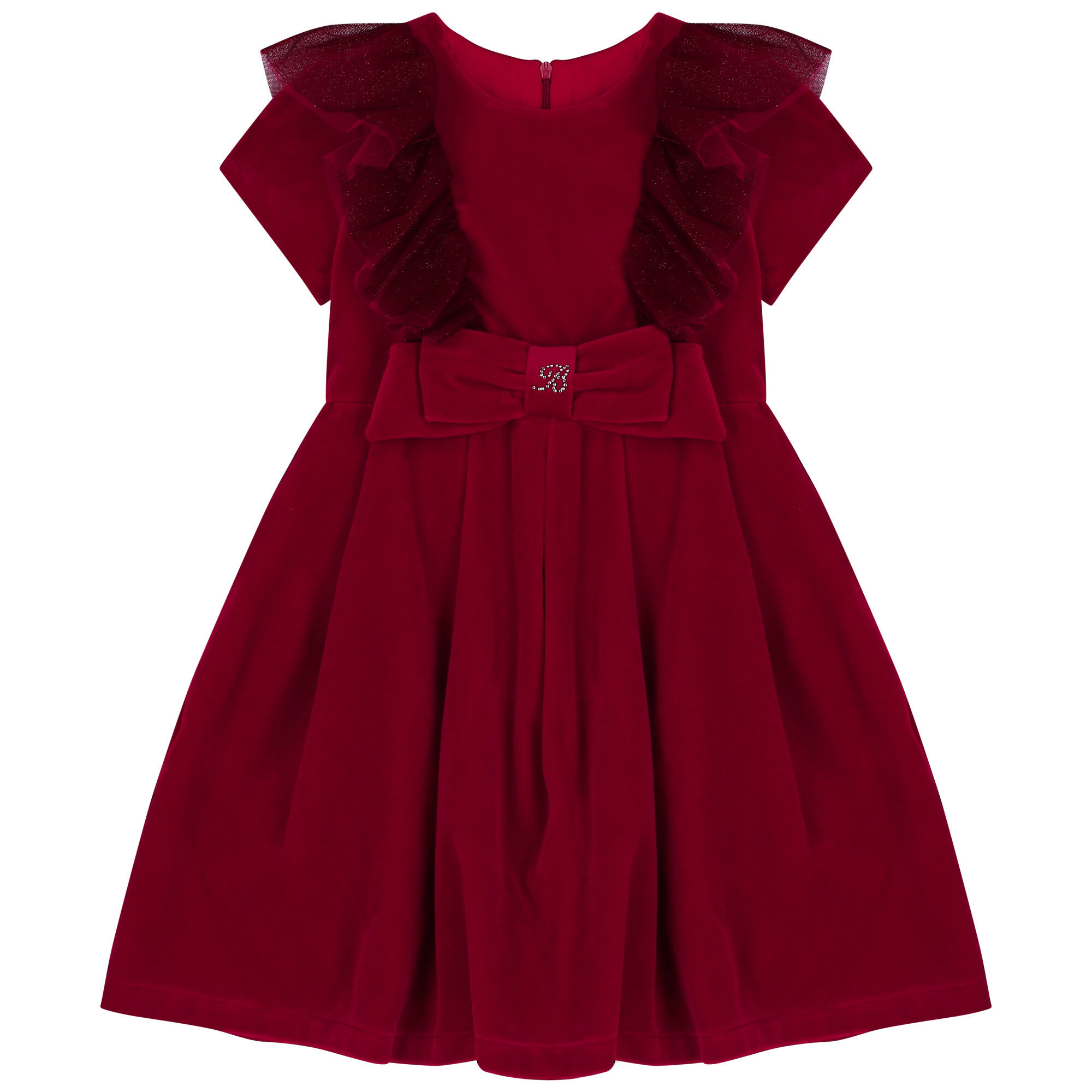 Balloon Chic Girls Red Velvet Bow Dress Junior Couture UAE