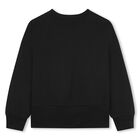Girls Black Logo Sweatshirt, 1, hi-res