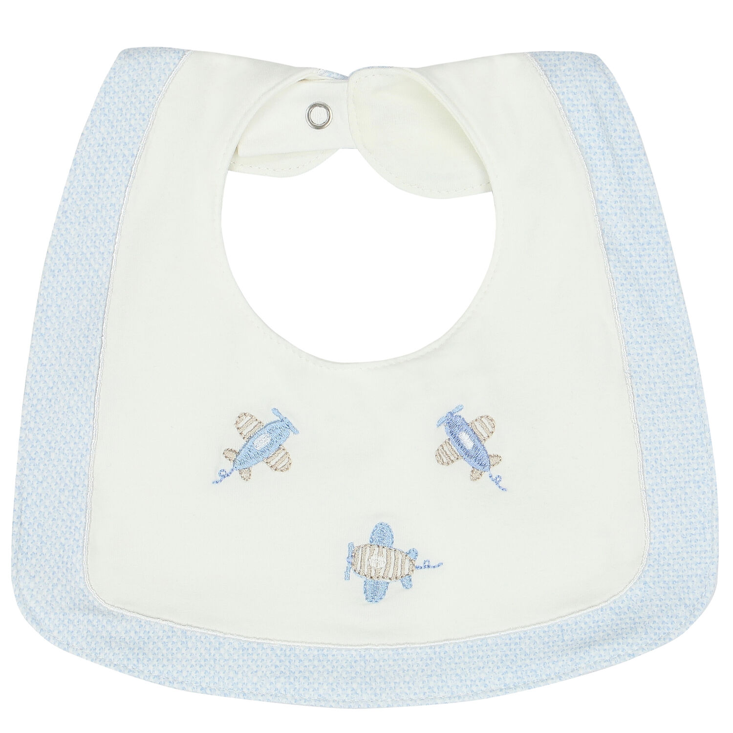 Boys Blue & White Teddy Baby Bibs (2 Pack), 2, hi-res