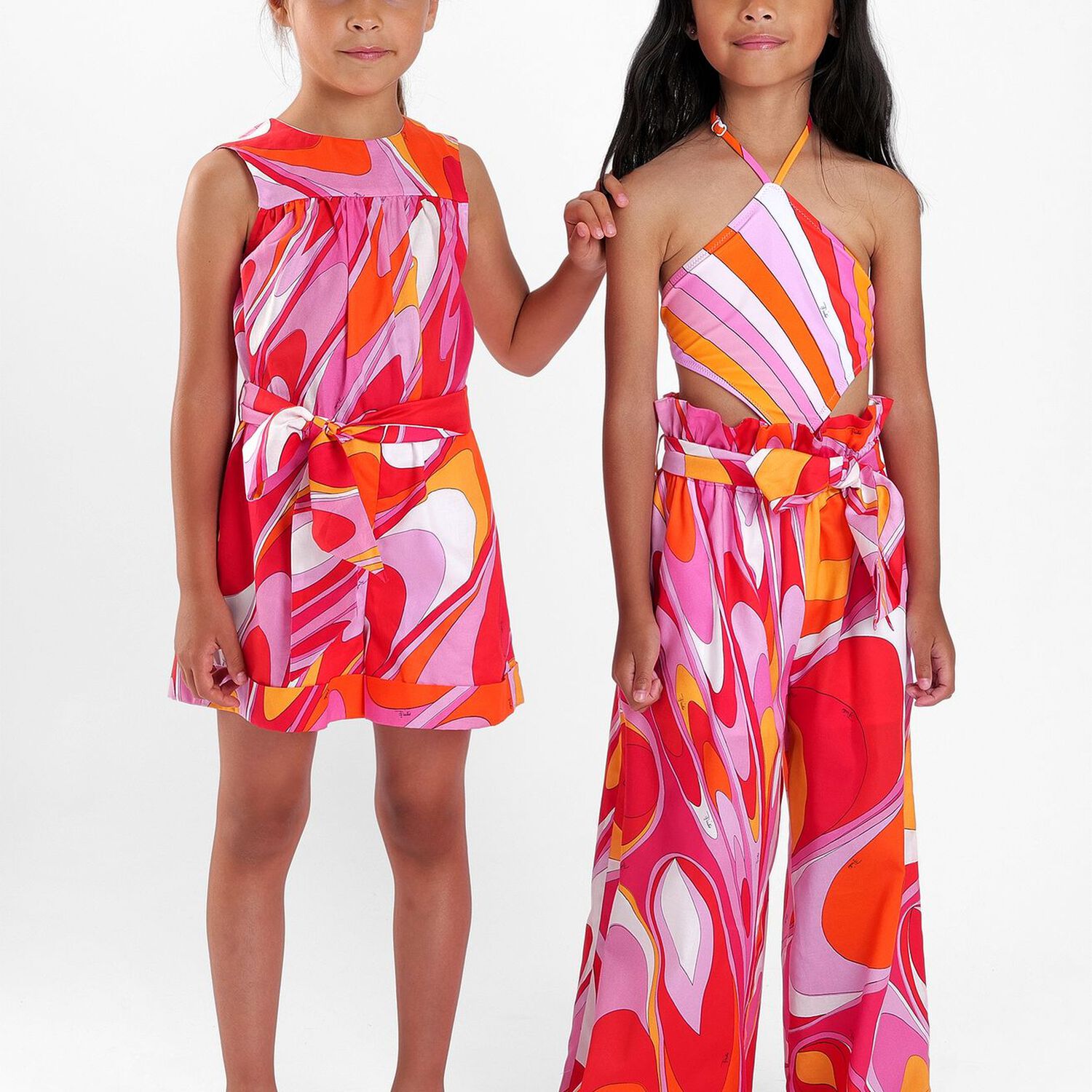 Girls Pink Onde Logo Playsuit, 1, hi-res