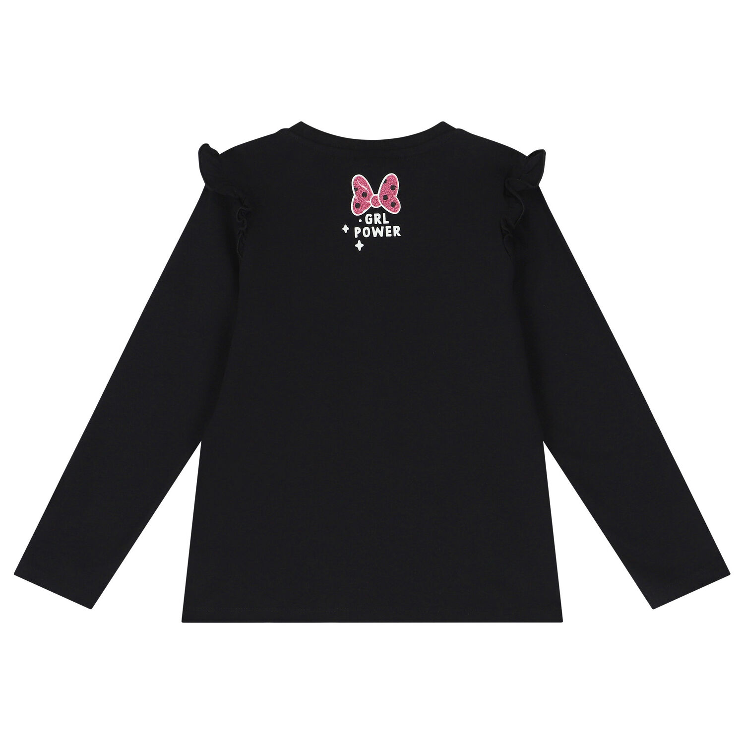 Girls Black Minnie Mouse Long Sleeve Top, 1, hi-res image number null