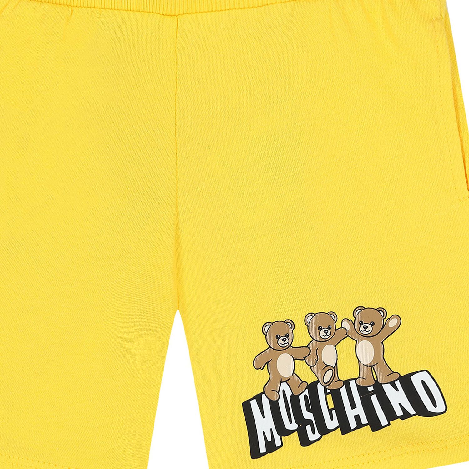 Younger Black Teddy Bear Logo Shorts, 1, hi-res