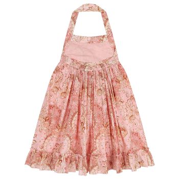 Girls Pink Floral Halter Dress