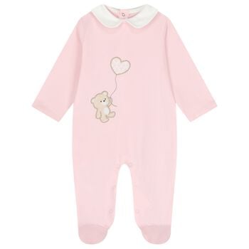 Baby Girls Pink Teddy Bear Babygrow