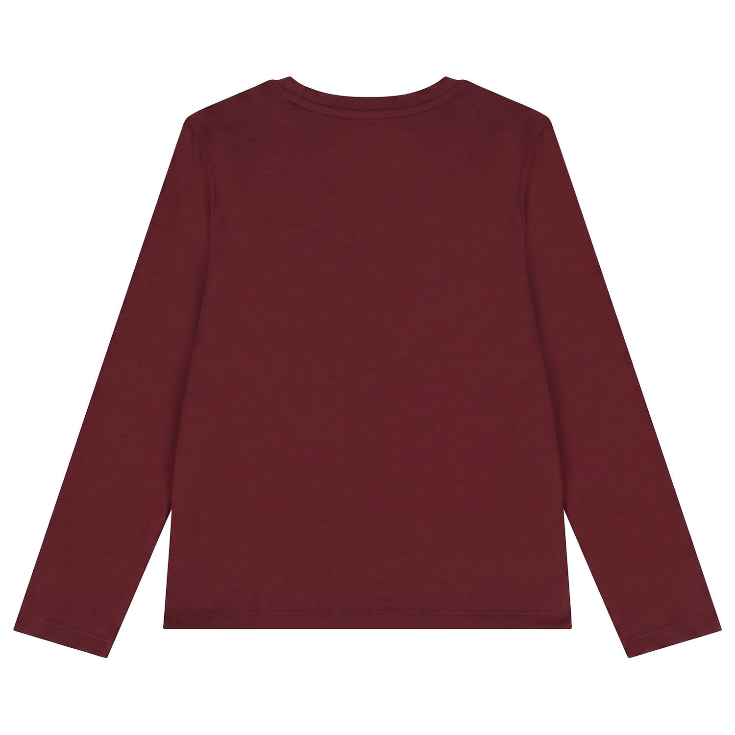Boys Burgundy Teddy Bear Logo Long Sleeve Top, 2, hi-res