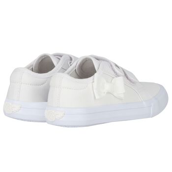 Girls White Logo Bow Shoes