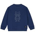 Boys Blue Robot Sweatshirt, 1, hi-res