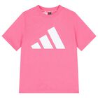 Girls Pink & Grey Logo Shorts Set, 1, hi-res