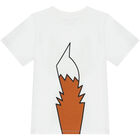 Boys White Fox T-Shirt, 1, hi-res