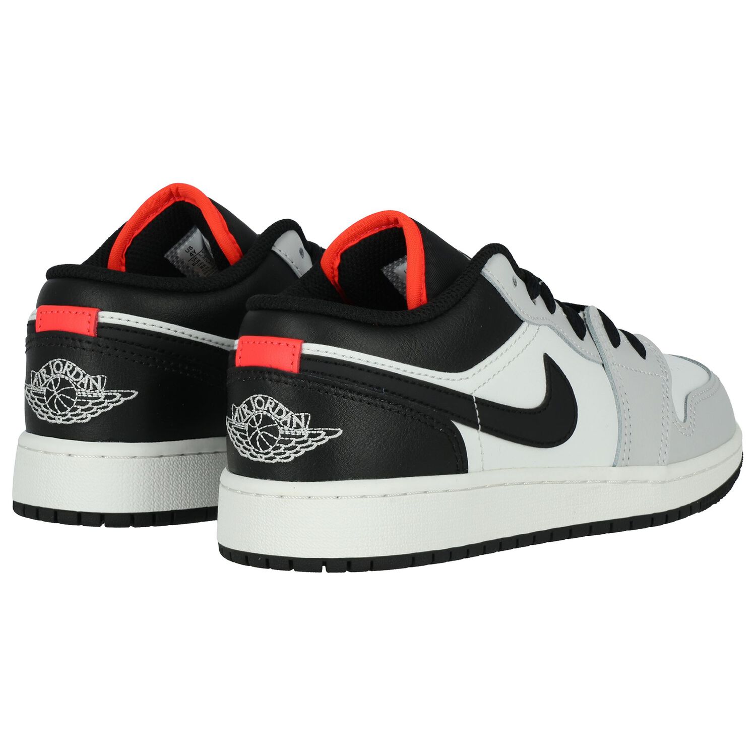 White, Grey & Black Air Jordan 1 Low Trainers, 10, hi-res