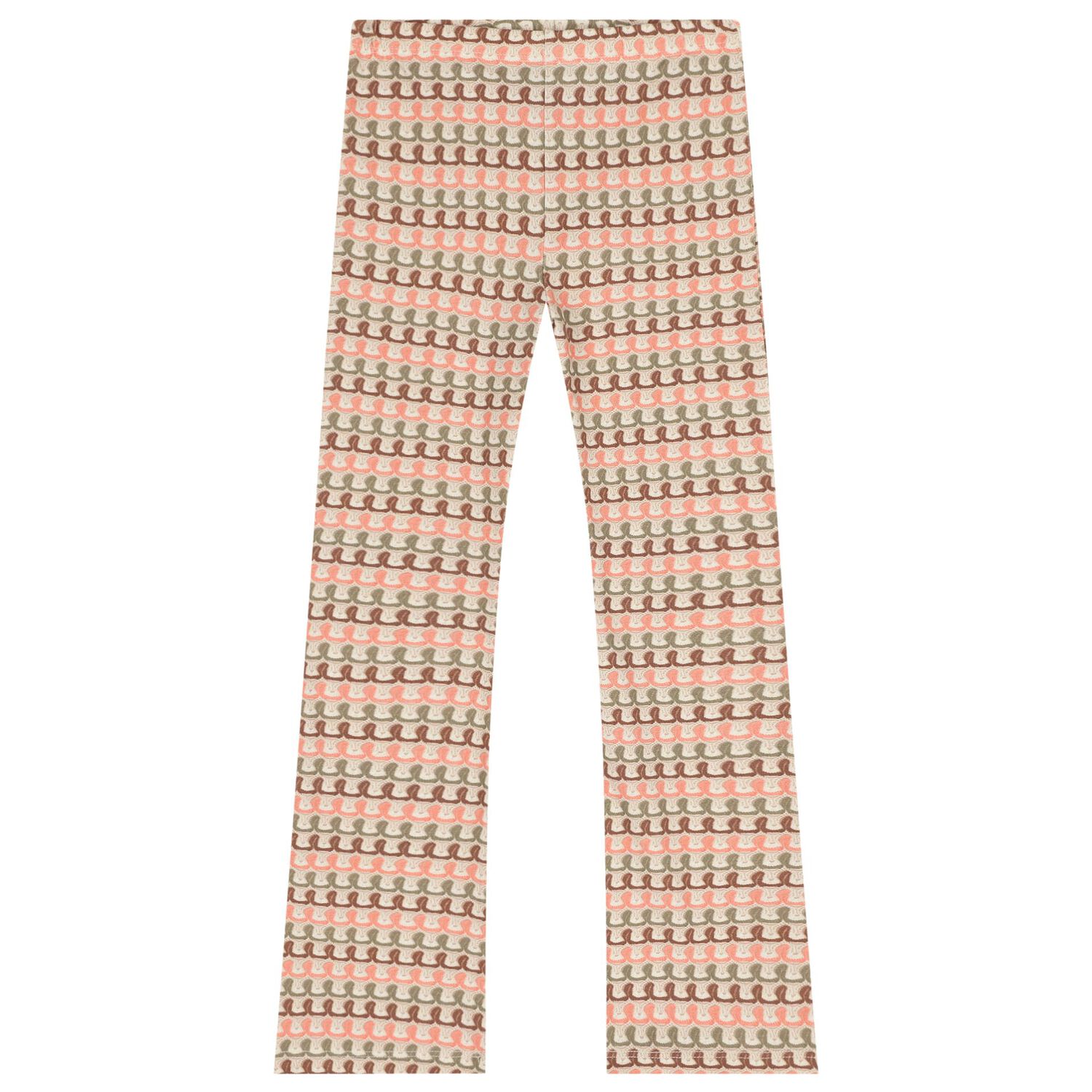 طقم ليجنز للبنات مزين بالزهور باللون البيج , 1, hi-res