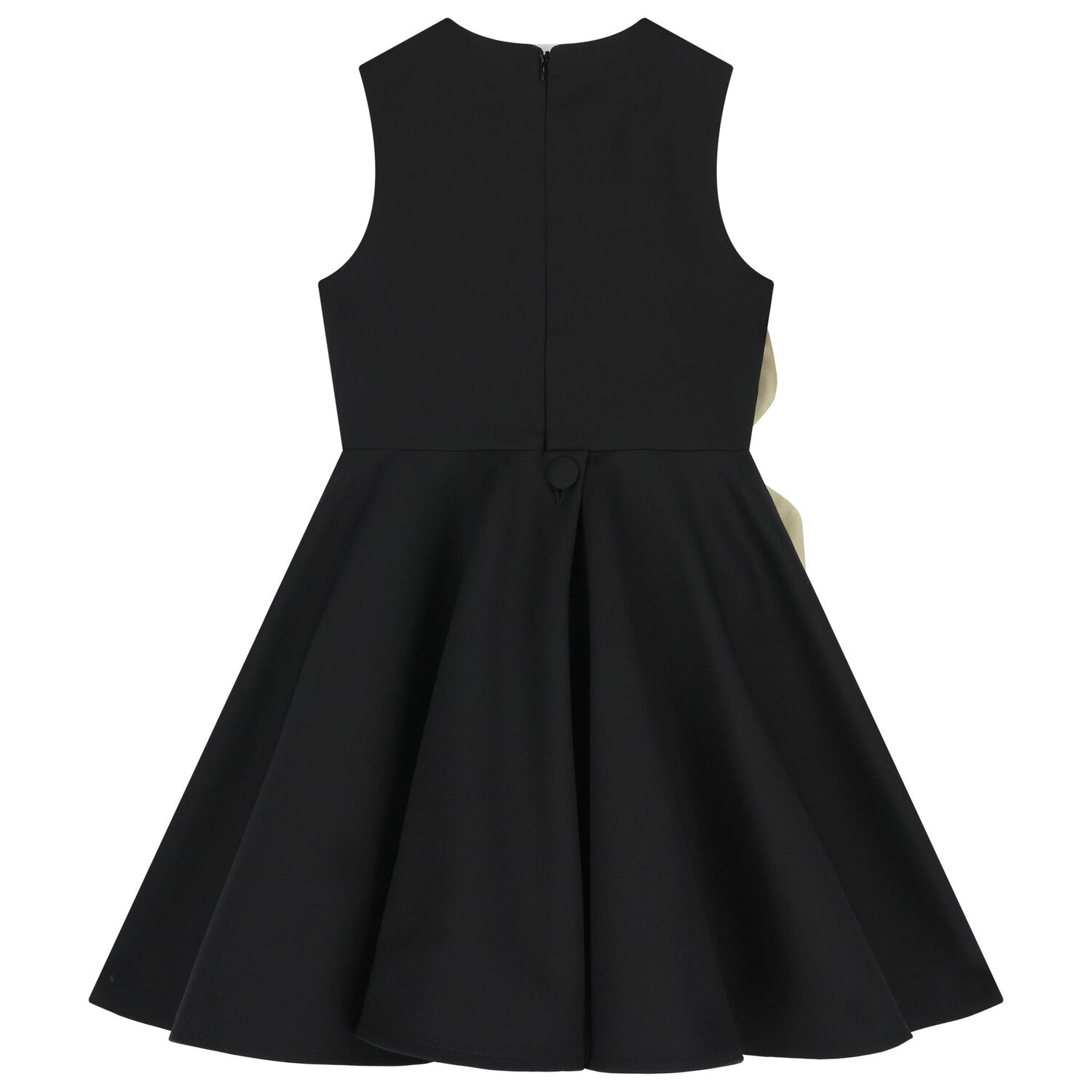 فستان بنات مزين بالزهور باللون الاسود , 1, hi-res