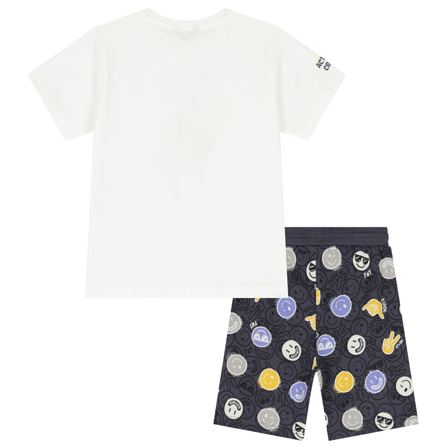 Boys White & Grey Shorts Set, 1, hi-res