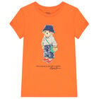 Girls Orange Polo Bear T-Shirt, 1, hi-res