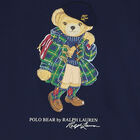 Girls Navy Blue Logo Long Sleeve Top, 1, hi-res