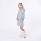 Girls Grey Logo Hooded Dress, 1, hi-res