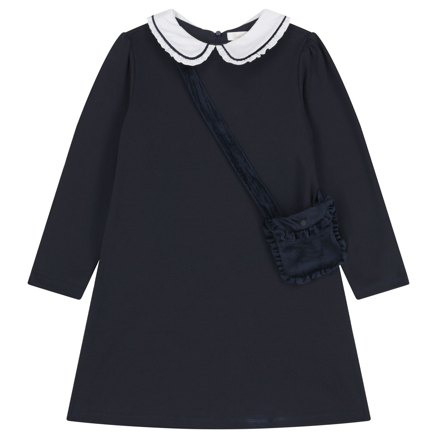 Girls Navy Blue Dress Set, 1, hi-res