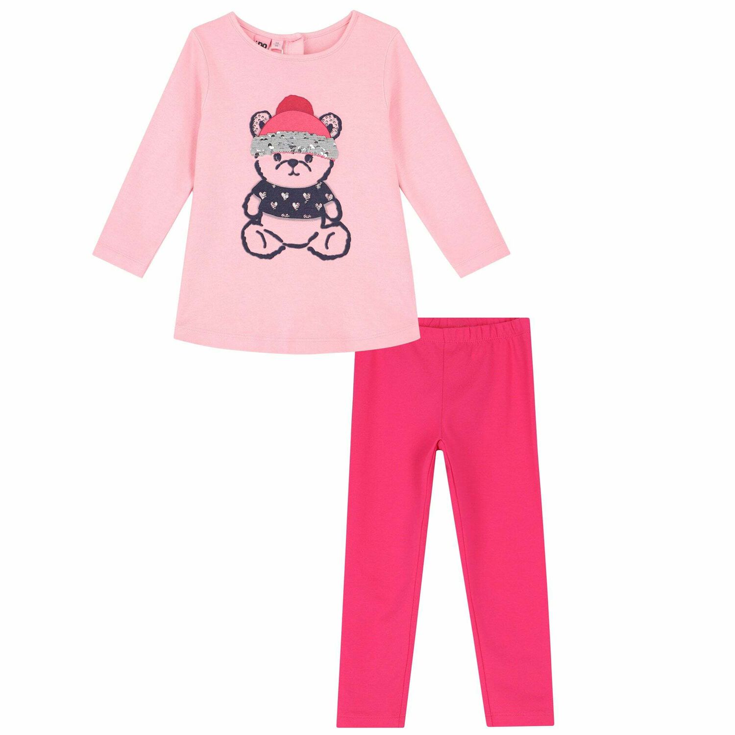Girls Pink Leggings & Top Set, 1, hi-res image number null