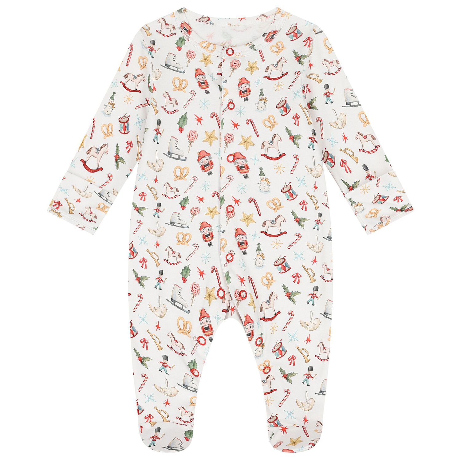 طقم أفرول هدايا بشعار احتفالي باللون الأبيض, 1, hi-res