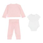 Baby Girls Pink Logo Tracksuit ( 3 Piece ), 1, hi-res