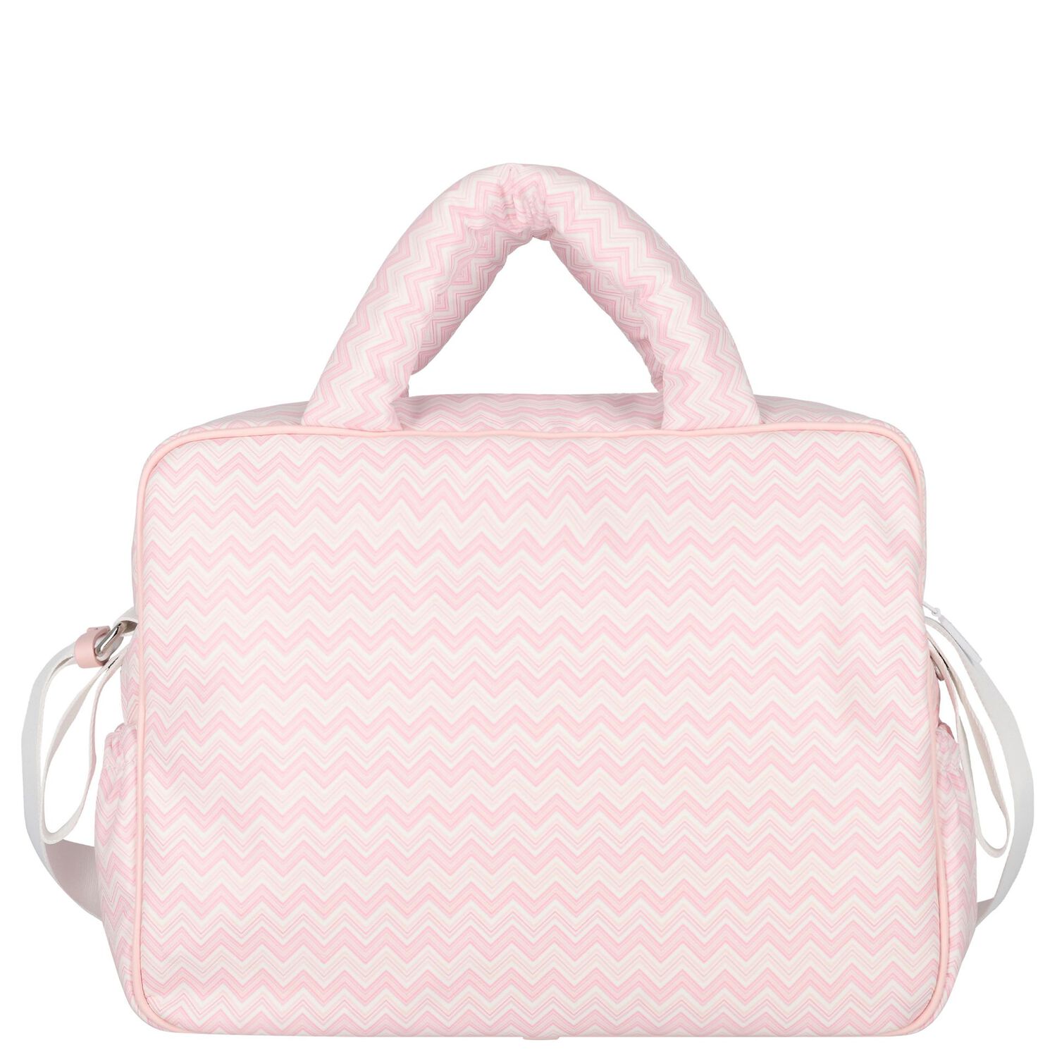 Baby Girls Pink Zig Zag Changing Bag, 1, hi-res