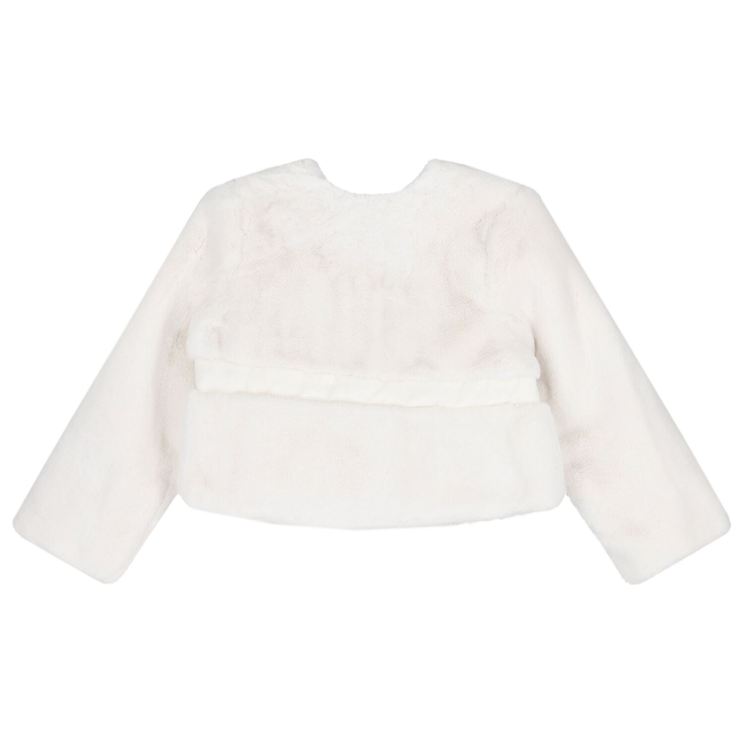 معطف بنات فرو باللون الابيض, 1, hi-res