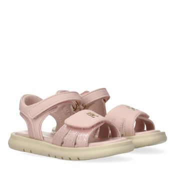 Girls Pink Logo Sandals