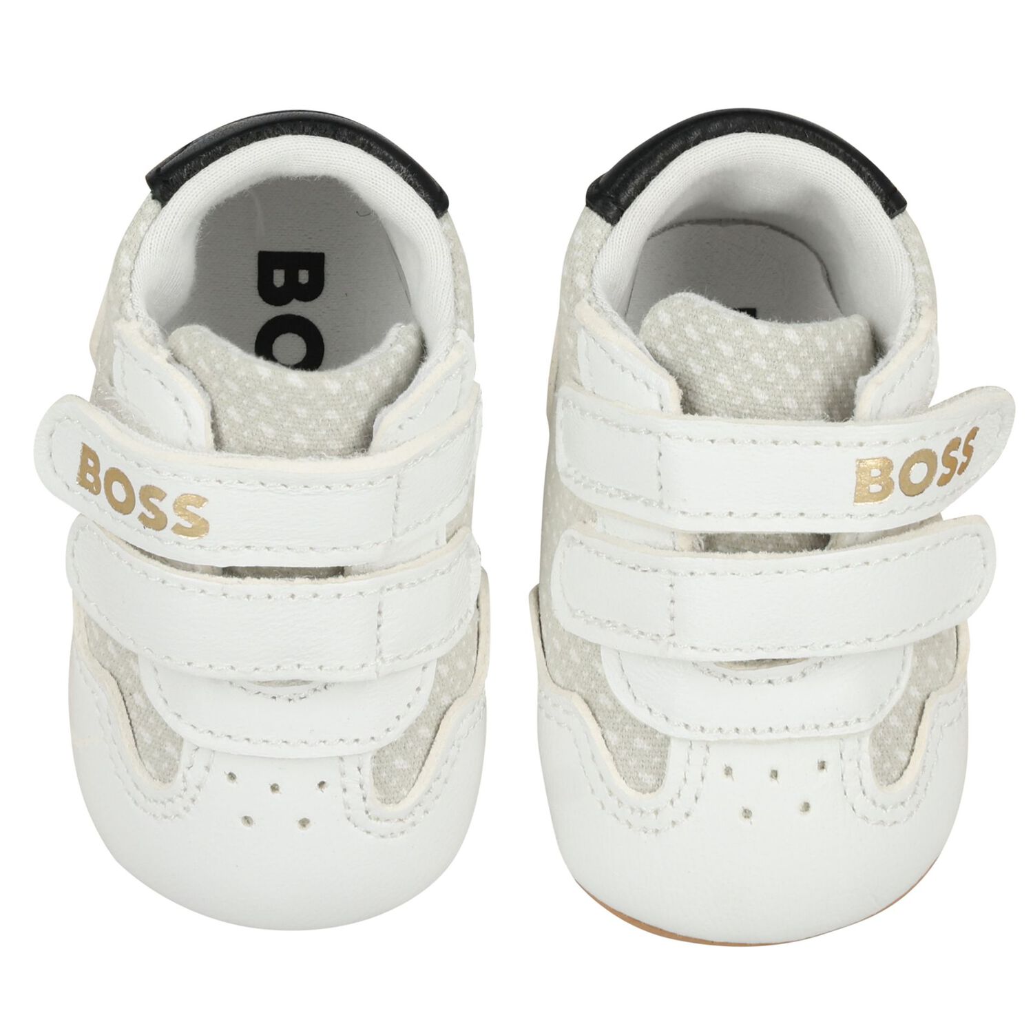 Baby Boys Ivory Logo Pre Walker Shoes, 1, hi-res