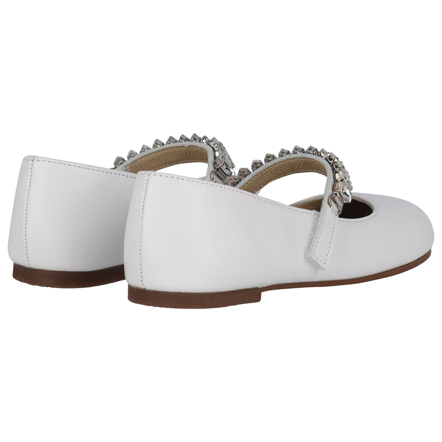 حذاء بالرينا للبنات مزين باللون الابيض , 1, hi-res