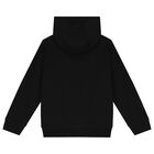 Boys Black Logo Hooded Top, 1, hi-res