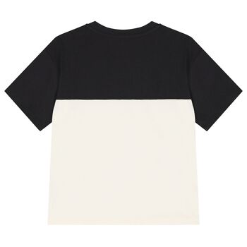 Boys Black & Ivory Cotton T-Shirt