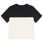 Boys Black & Ivory Cotton T-Shirt, 1, hi-res