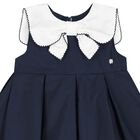 فستان بنات باللون الكحلى والابيض, 2, hi-res