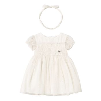 Younger Girls Ivory Tulle Dress Set