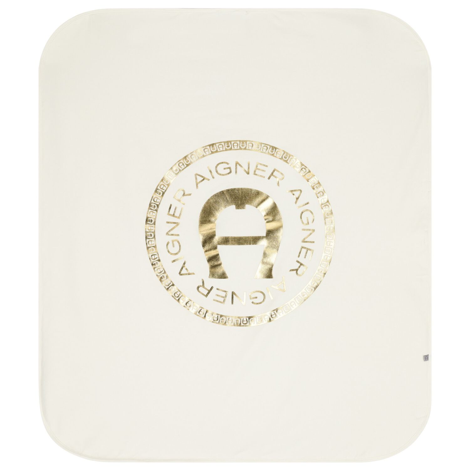 بطانية  بالشعار باللون العاجي والذهبي, 1, hi-res image number null