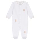 White & Beige Teddy Bear Time Babygrow Set, 1, hi-res