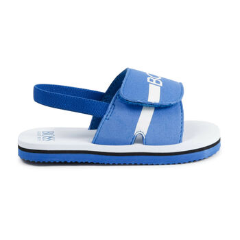Younger Boys Blue Logo Sandals