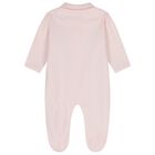 Baby Girls Pink Embellished Babygrow, 1, hi-res