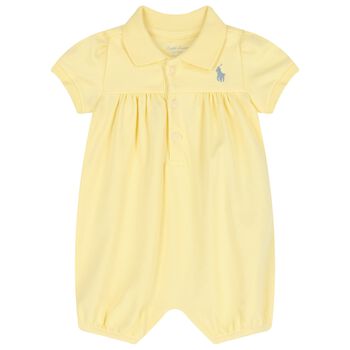 Baby Girls Yellow Logo Romper