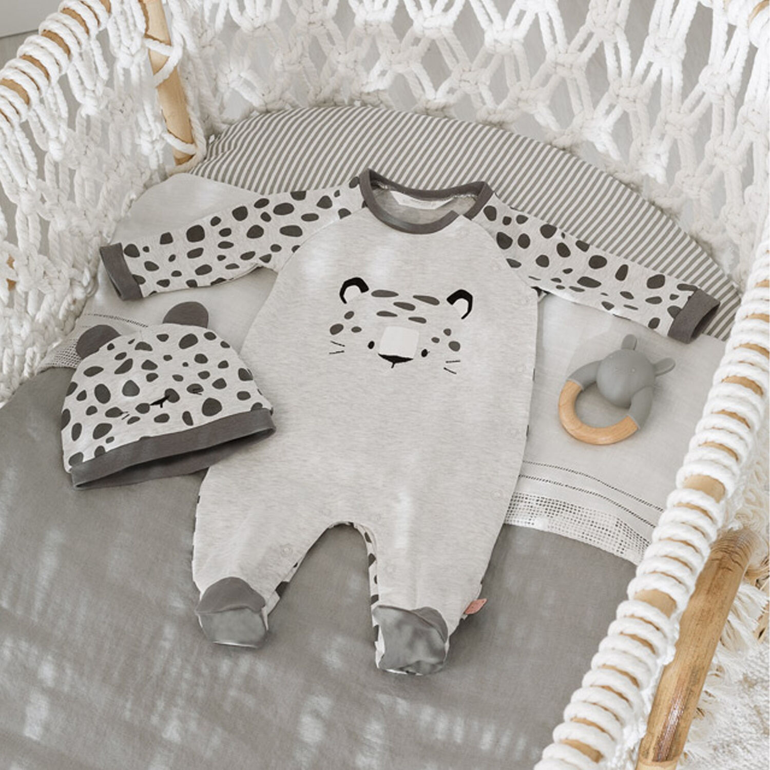 Grey Babygrow & Hat Set, 1, hi-res image number null
