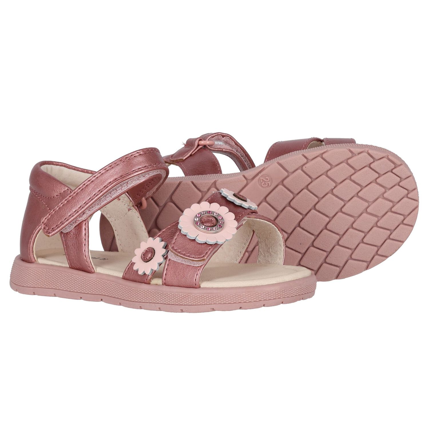 Younger Girls Pink Flower Sandals, 3, hi-res image number null